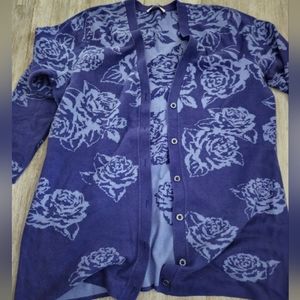 Isaac Mizrahi Live! Jacquard Rose Boyfriend Cardigan